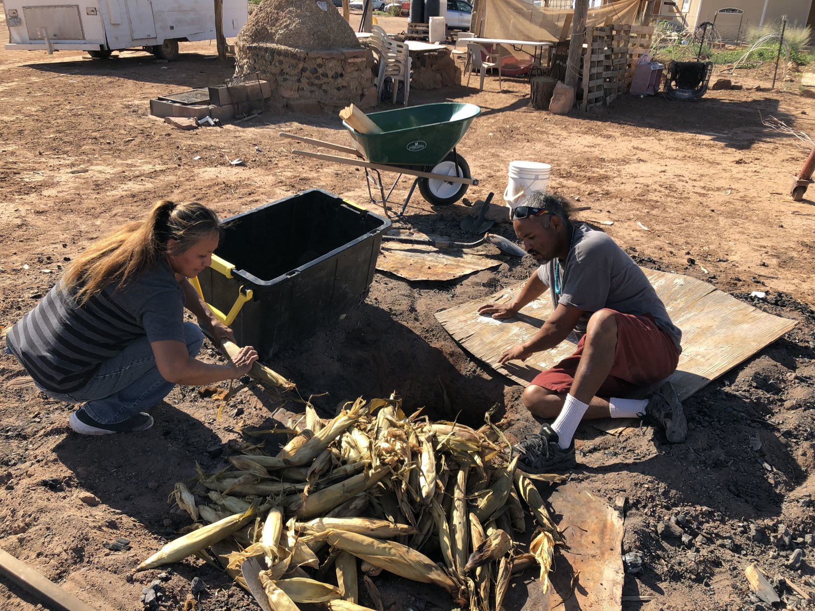 Ty and Felicia and corn